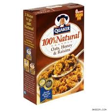 quaker natural granola oats honey & raisins