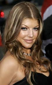 brown hair with chunky blonde highlights