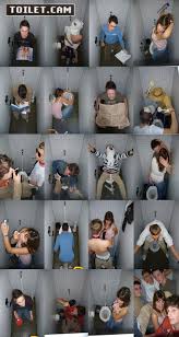 Amateur couple caught fucking on public toilet