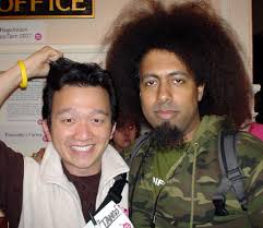 Reggie Watts rehearsing before