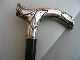 silver walking stick
