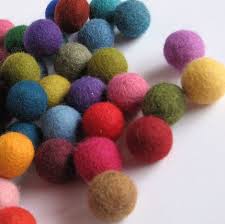 felted wool beads