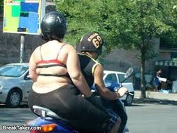 fat girl on motorcycle