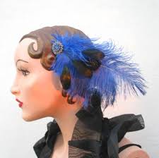 blue fascinator