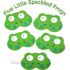 five green speckled frogs