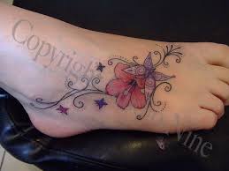 floral foot tattoos