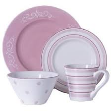 pink dinner set