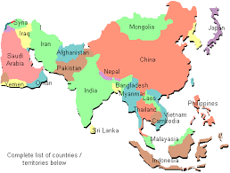 asia map countries