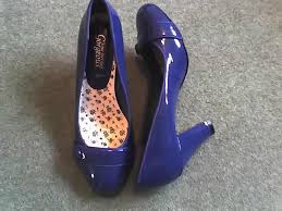 blue patent shoes
