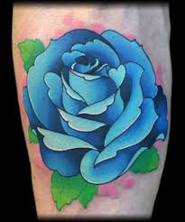 blue rose tattoos