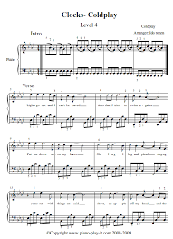 coldplay piano sheet music