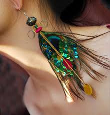 peacock feathers earrings