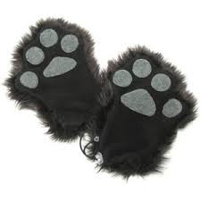 kitten mittens - black and
