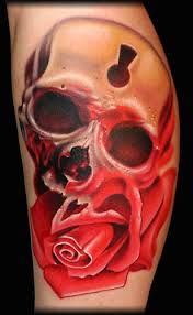 rose skull tattoos