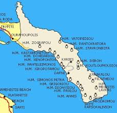 Map of Mount Athos