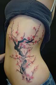 cherry blossom tattoo on side