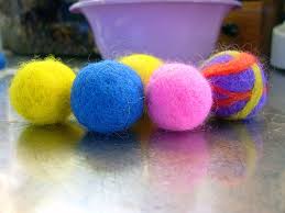 felted wool beads