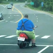 fat girl on motorcycle