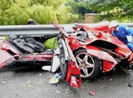 ferrari crashes