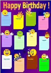 birthday charts for classroom