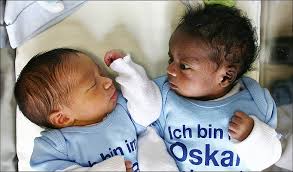 black and white twins
