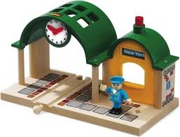 wooden train station