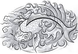 koi tattoo outline