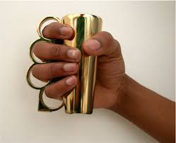 brass knuckles coffee cup