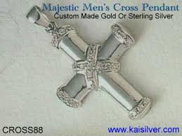 white gold crosses for men