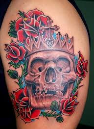 rose skull tattoos