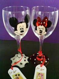 mickey mouse wine glass