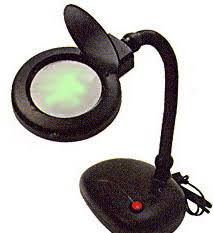 magnifying glass lighted