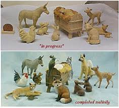 carved wooden animals