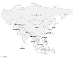 blank asia map