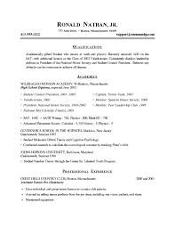 college student resumes