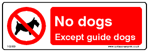 no dogs except guide dogs