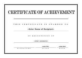 free blank printable certificates of achievement