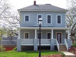 blue houses