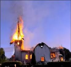 burning church