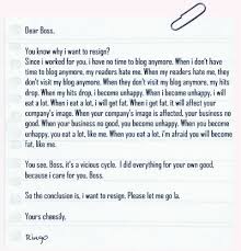 resignation letter sample