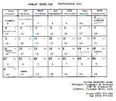 english calendar