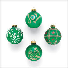 green christmas ornaments