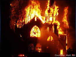 burning church