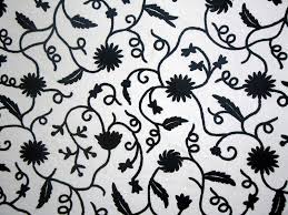 black and white flower fabric
