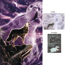 wolf and moon