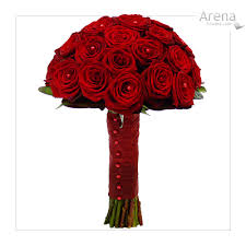 red rose bridal bouquets