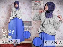 Balimo Shania Grey Blue | Baju Muslim GAMIS Modern