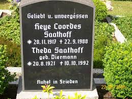 Grab von Heye Coordes Saathoff (28.11.1917-22.09.1988), Friedhof ...