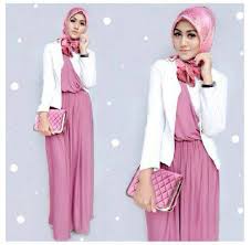 Jual setelan baju hijab terbaru meriana jumpsuit pink dan pashmina ...