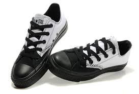 Converse All Star White Black Low Top Canvas Shoes - Cheap ...